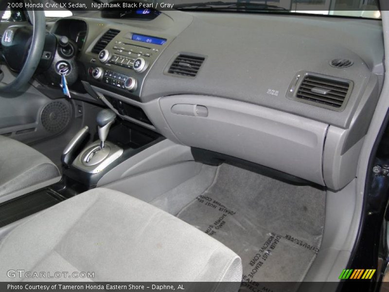 Nighthawk Black Pearl / Gray 2008 Honda Civic LX Sedan