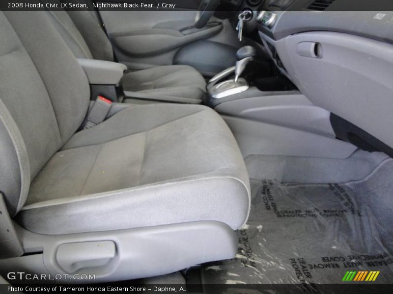 Nighthawk Black Pearl / Gray 2008 Honda Civic LX Sedan