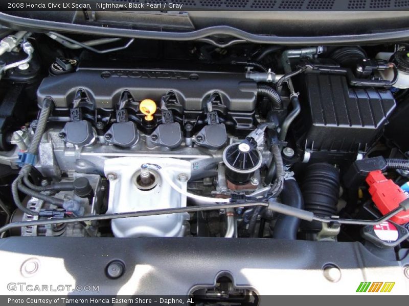 Nighthawk Black Pearl / Gray 2008 Honda Civic LX Sedan