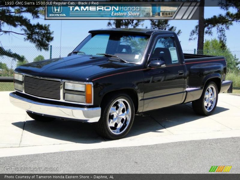 Black / Red 1993 GMC Sierra 1500 SLE Regular Cab