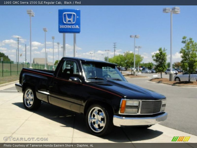 Black / Red 1993 GMC Sierra 1500 SLE Regular Cab
