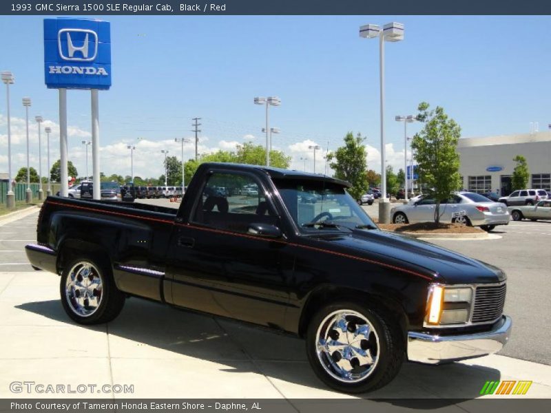 Black / Red 1993 GMC Sierra 1500 SLE Regular Cab