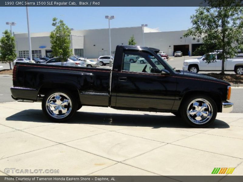 Black / Red 1993 GMC Sierra 1500 SLE Regular Cab