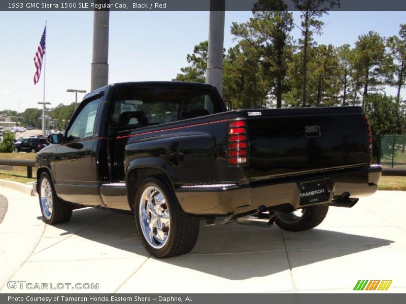 Black / Red 1993 GMC Sierra 1500 SLE Regular Cab