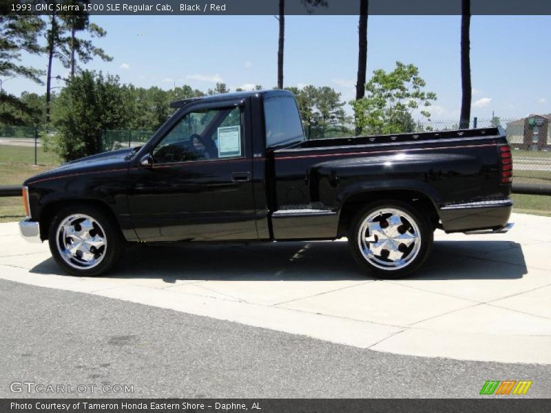 Black / Red 1993 GMC Sierra 1500 SLE Regular Cab