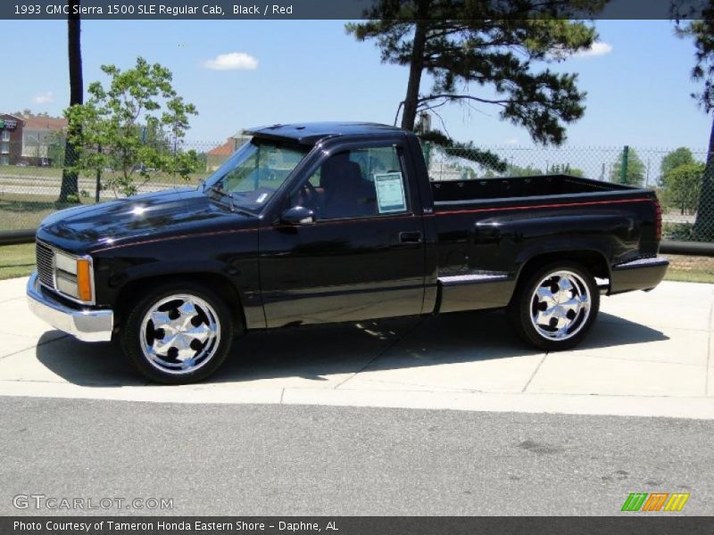 Black / Red 1993 GMC Sierra 1500 SLE Regular Cab