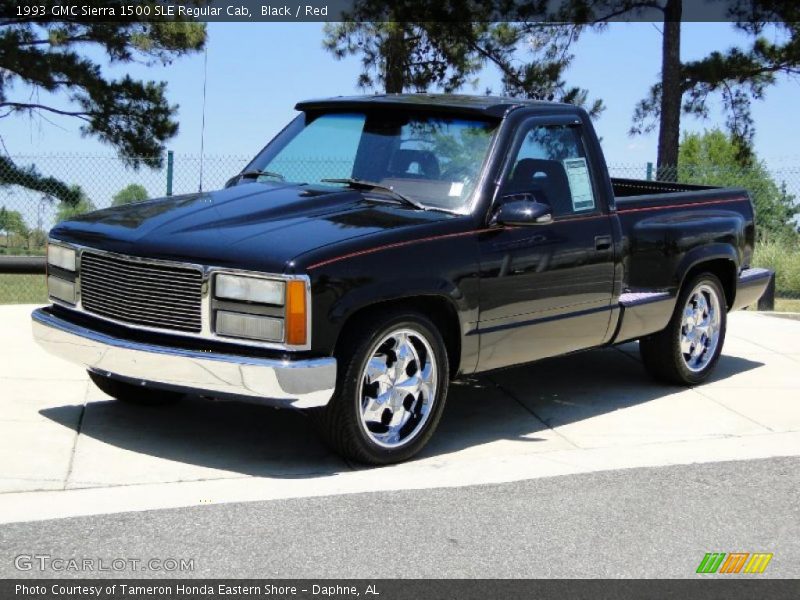 Black / Red 1993 GMC Sierra 1500 SLE Regular Cab