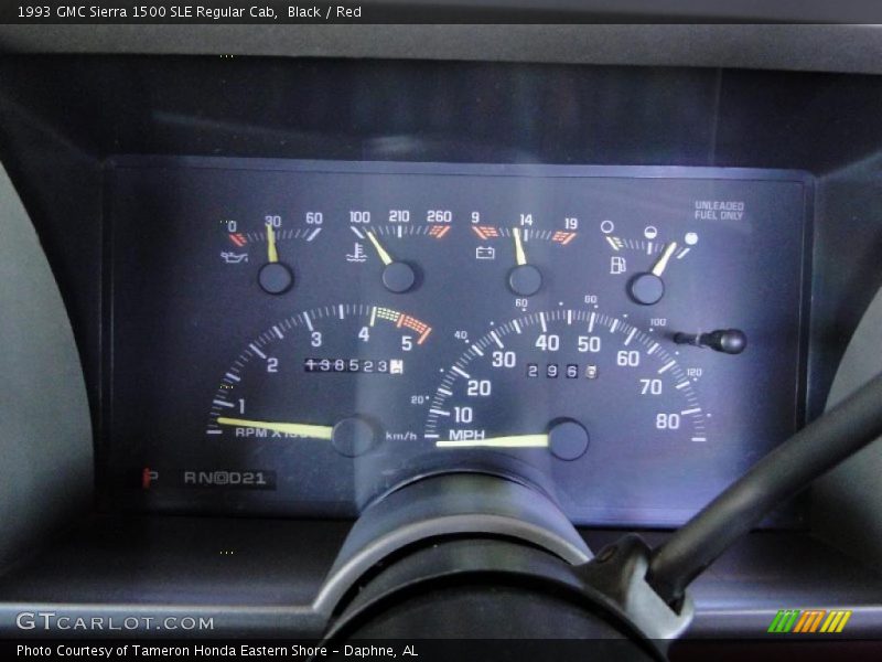  1993 Sierra 1500 SLE Regular Cab SLE Regular Cab Gauges