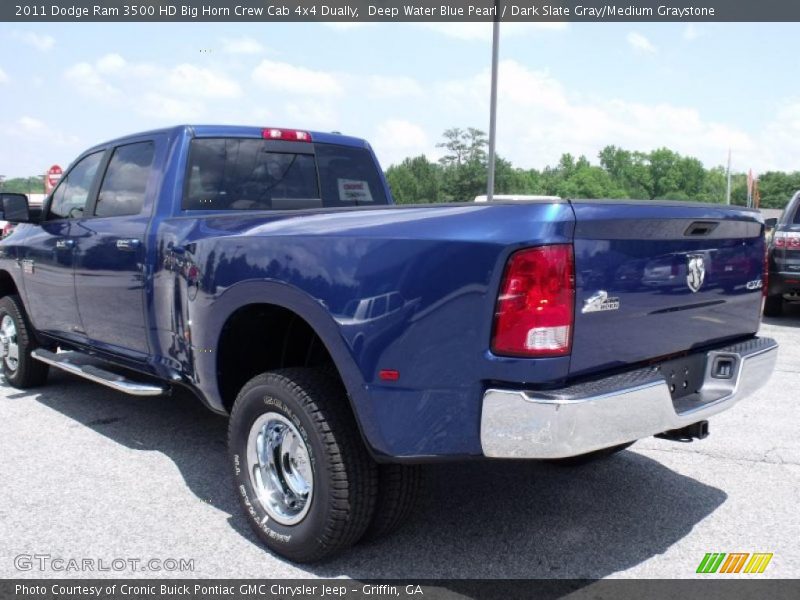 Deep Water Blue Pearl / Dark Slate Gray/Medium Graystone 2011 Dodge Ram 3500 HD Big Horn Crew Cab 4x4 Dually
