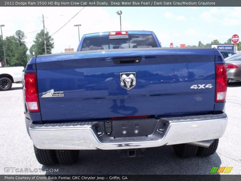 Deep Water Blue Pearl / Dark Slate Gray/Medium Graystone 2011 Dodge Ram 3500 HD Big Horn Crew Cab 4x4 Dually