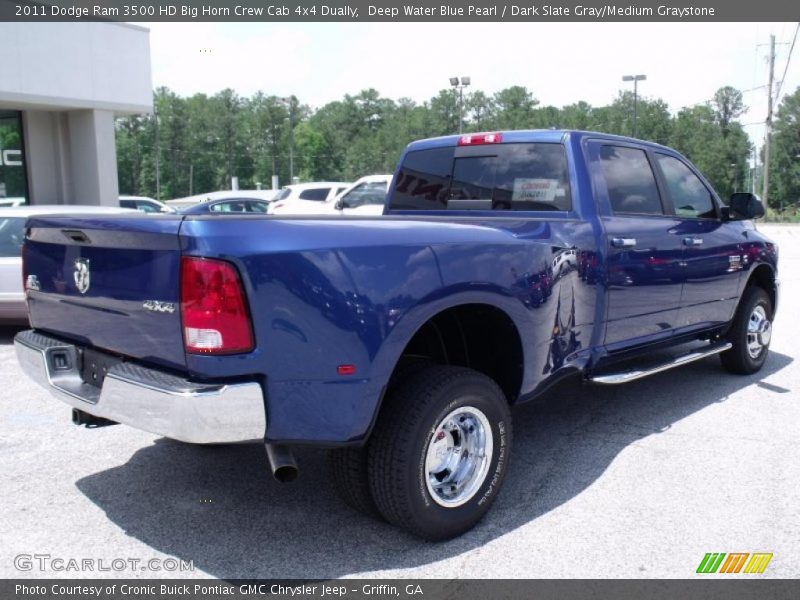 Deep Water Blue Pearl / Dark Slate Gray/Medium Graystone 2011 Dodge Ram 3500 HD Big Horn Crew Cab 4x4 Dually
