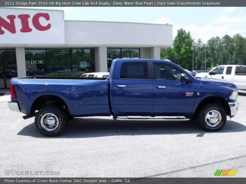 Deep Water Blue Pearl / Dark Slate Gray/Medium Graystone 2011 Dodge Ram 3500 HD Big Horn Crew Cab 4x4 Dually