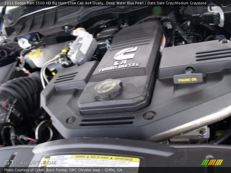 Deep Water Blue Pearl / Dark Slate Gray/Medium Graystone 2011 Dodge Ram 3500 HD Big Horn Crew Cab 4x4 Dually