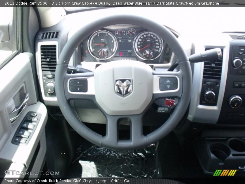 Deep Water Blue Pearl / Dark Slate Gray/Medium Graystone 2011 Dodge Ram 3500 HD Big Horn Crew Cab 4x4 Dually