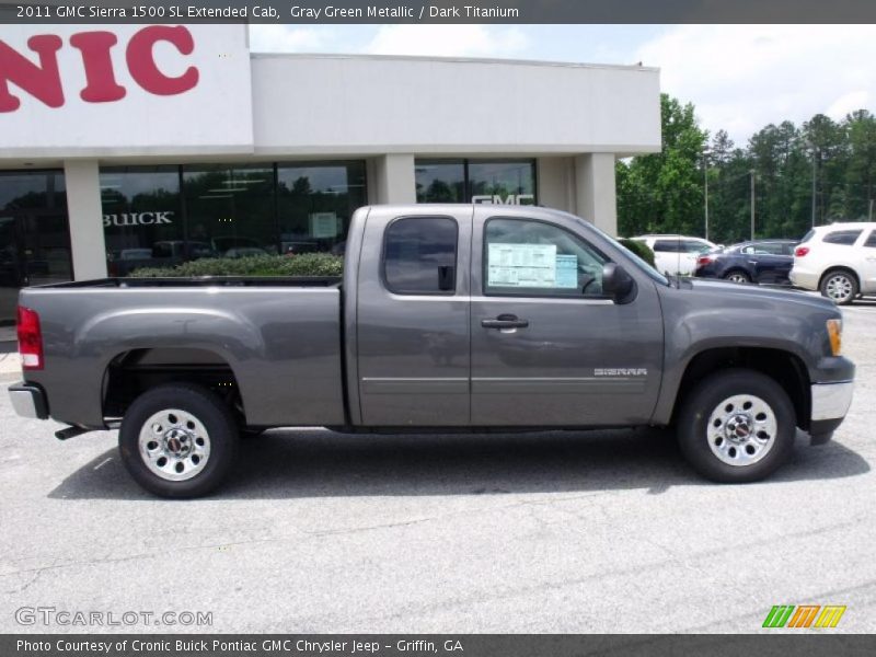 Gray Green Metallic / Dark Titanium 2011 GMC Sierra 1500 SL Extended Cab