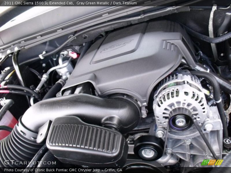 Gray Green Metallic / Dark Titanium 2011 GMC Sierra 1500 SL Extended Cab