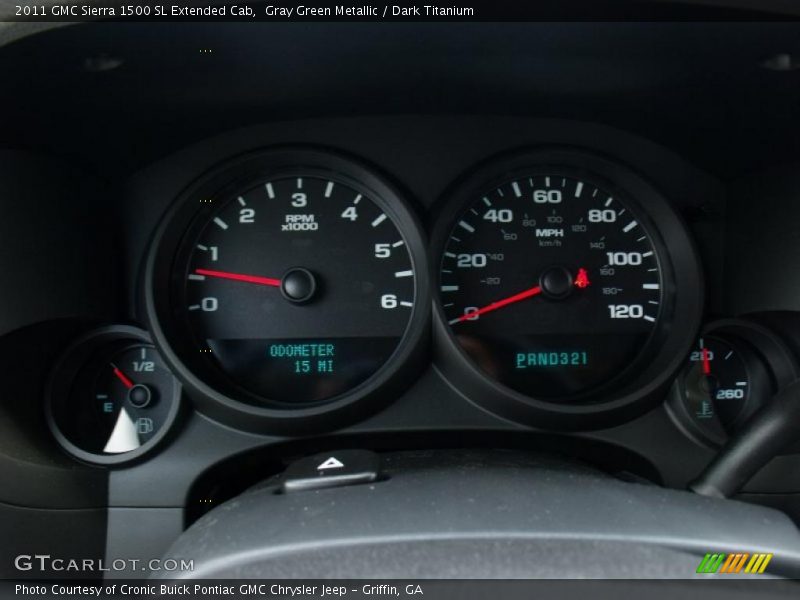 Gray Green Metallic / Dark Titanium 2011 GMC Sierra 1500 SL Extended Cab