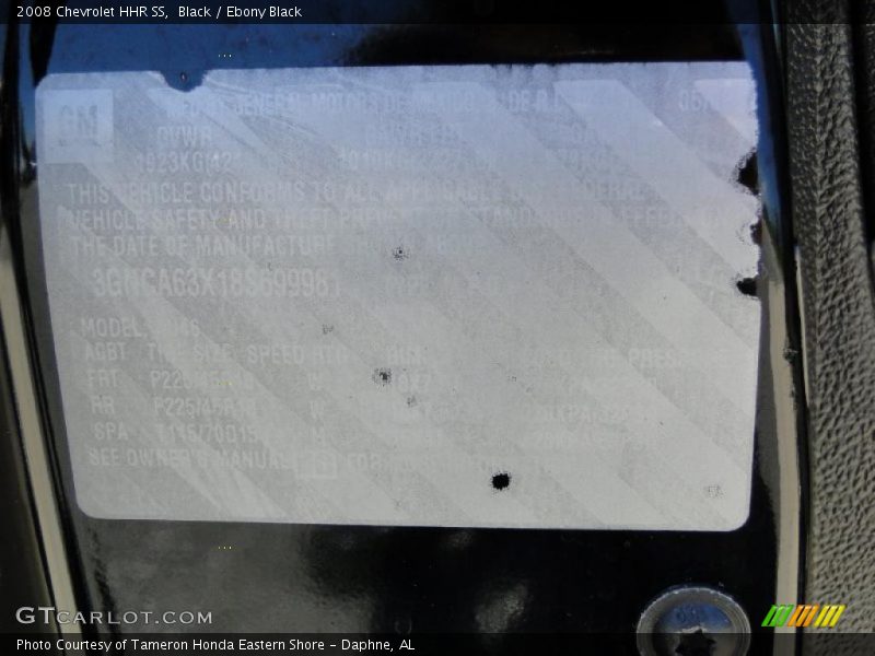 Black / Ebony Black 2008 Chevrolet HHR SS