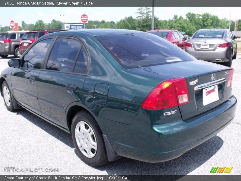 Clover Green / Beige 2001 Honda Civic LX Sedan