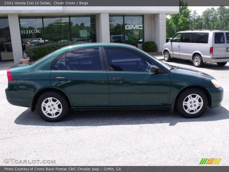 Clover Green / Beige 2001 Honda Civic LX Sedan