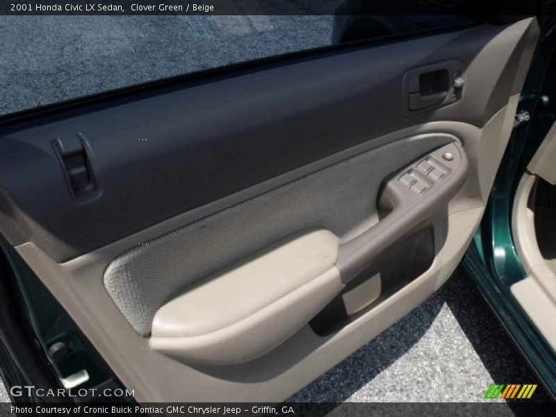 Clover Green / Beige 2001 Honda Civic LX Sedan