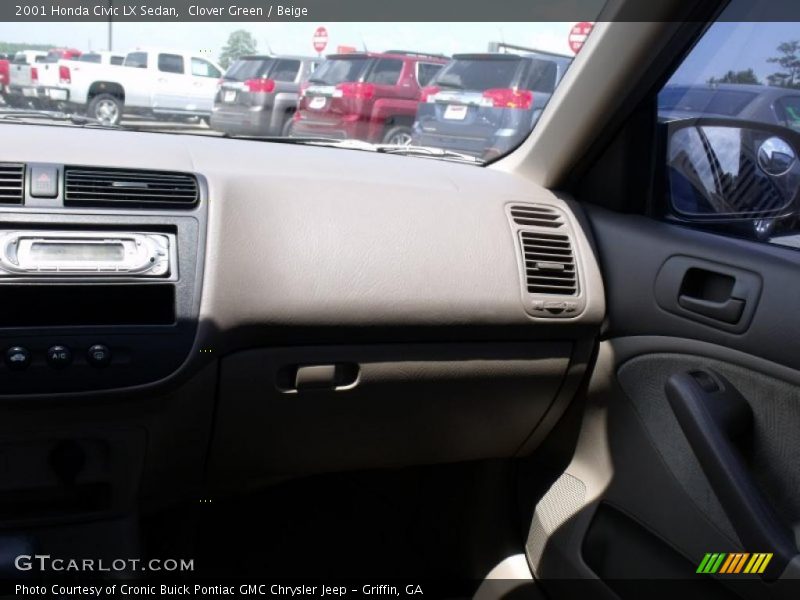 Clover Green / Beige 2001 Honda Civic LX Sedan