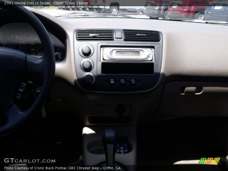 Clover Green / Beige 2001 Honda Civic LX Sedan