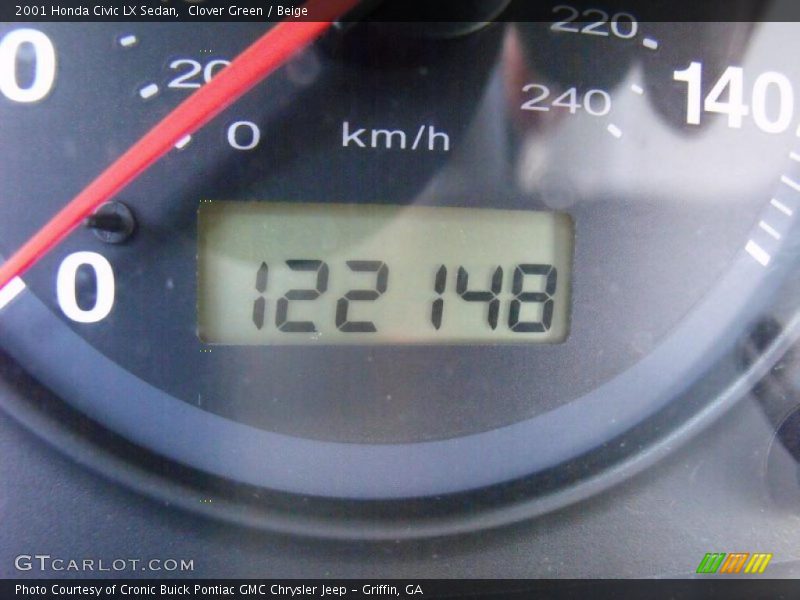 Clover Green / Beige 2001 Honda Civic LX Sedan