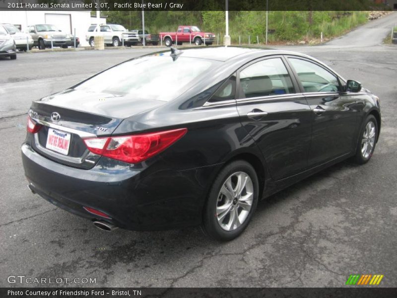 Pacific Blue Pearl / Gray 2011 Hyundai Sonata Limited 2.0T