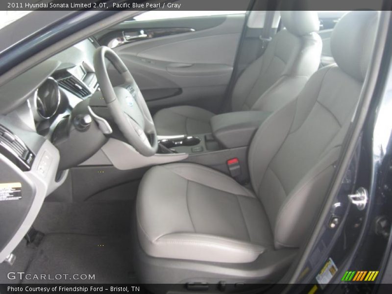 Pacific Blue Pearl / Gray 2011 Hyundai Sonata Limited 2.0T