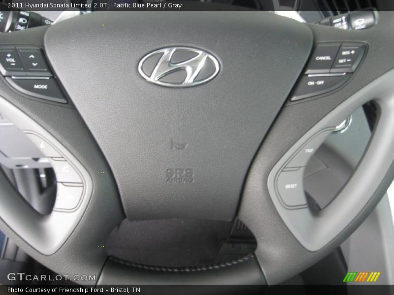Pacific Blue Pearl / Gray 2011 Hyundai Sonata Limited 2.0T