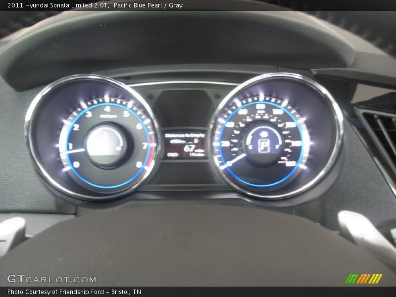 Pacific Blue Pearl / Gray 2011 Hyundai Sonata Limited 2.0T