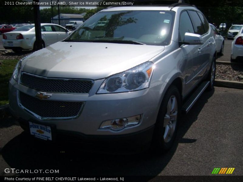 Silver Ice Metallic / Cashmere/Ebony 2011 Chevrolet Traverse LTZ AWD
