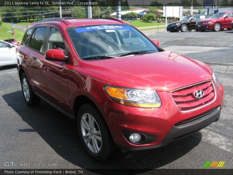 Sonoran Red / Cocoa Black 2011 Hyundai Santa Fe SE