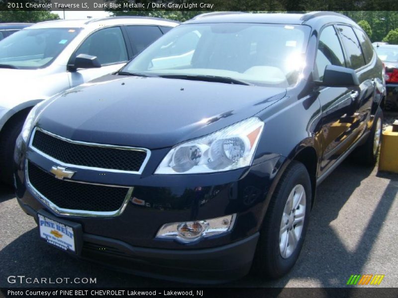 Dark Blue Metallic / Dark Gray/Light Gray 2011 Chevrolet Traverse LS