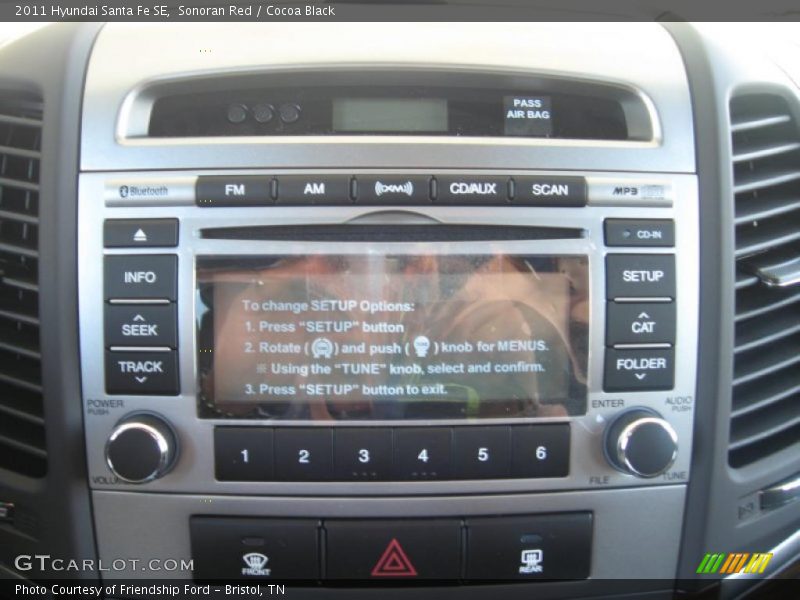 Sonoran Red / Cocoa Black 2011 Hyundai Santa Fe SE