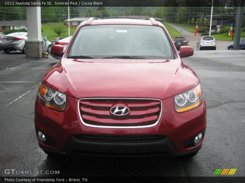 Sonoran Red / Cocoa Black 2011 Hyundai Santa Fe SE