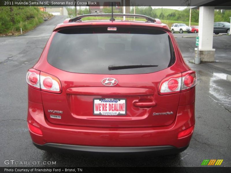 Sonoran Red / Cocoa Black 2011 Hyundai Santa Fe SE