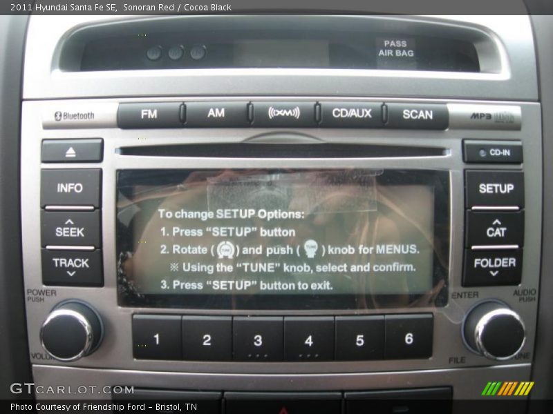 Sonoran Red / Cocoa Black 2011 Hyundai Santa Fe SE