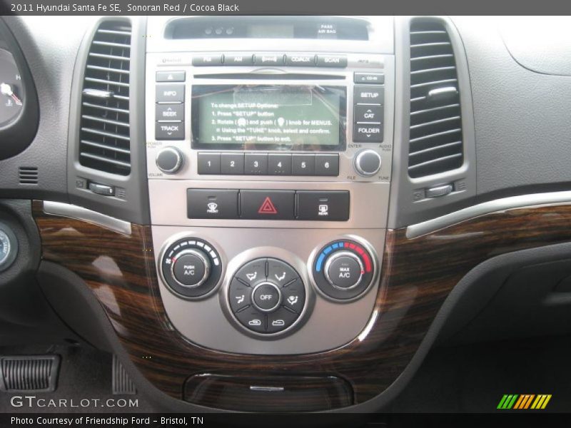 Sonoran Red / Cocoa Black 2011 Hyundai Santa Fe SE