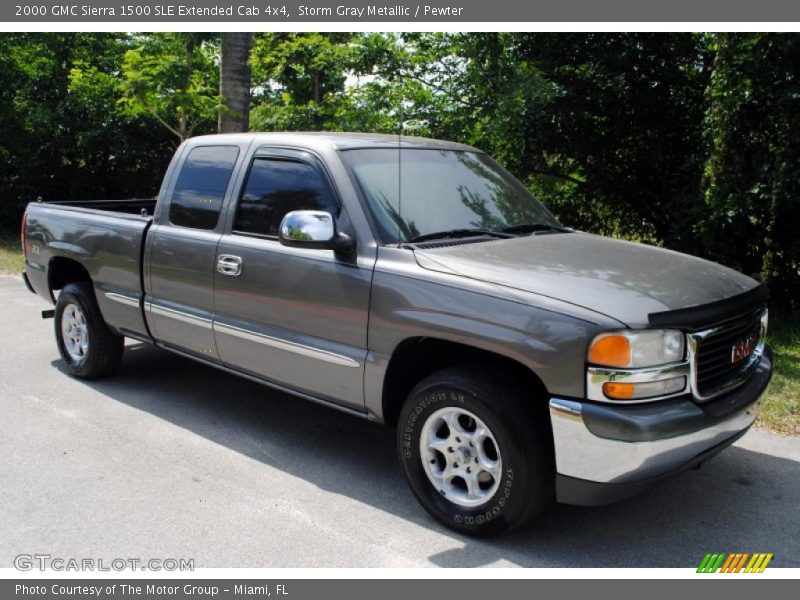Storm Gray Metallic / Pewter 2000 GMC Sierra 1500 SLE Extended Cab 4x4