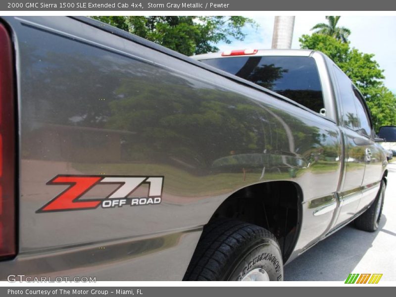 Storm Gray Metallic / Pewter 2000 GMC Sierra 1500 SLE Extended Cab 4x4