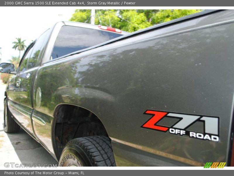 Storm Gray Metallic / Pewter 2000 GMC Sierra 1500 SLE Extended Cab 4x4