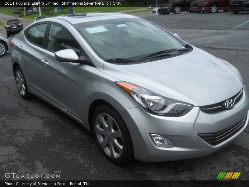 Shimmering Silver Metallic / Gray 2011 Hyundai Elantra Limited