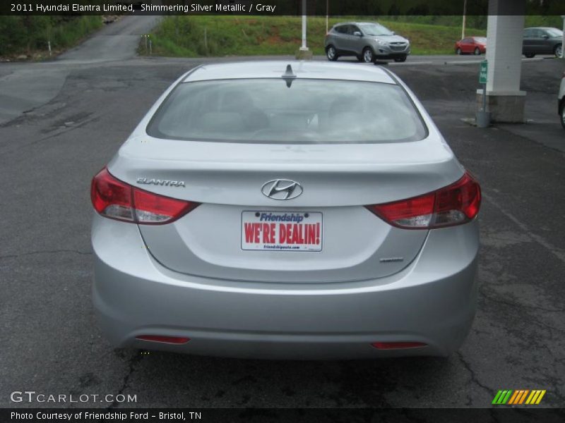 Shimmering Silver Metallic / Gray 2011 Hyundai Elantra Limited
