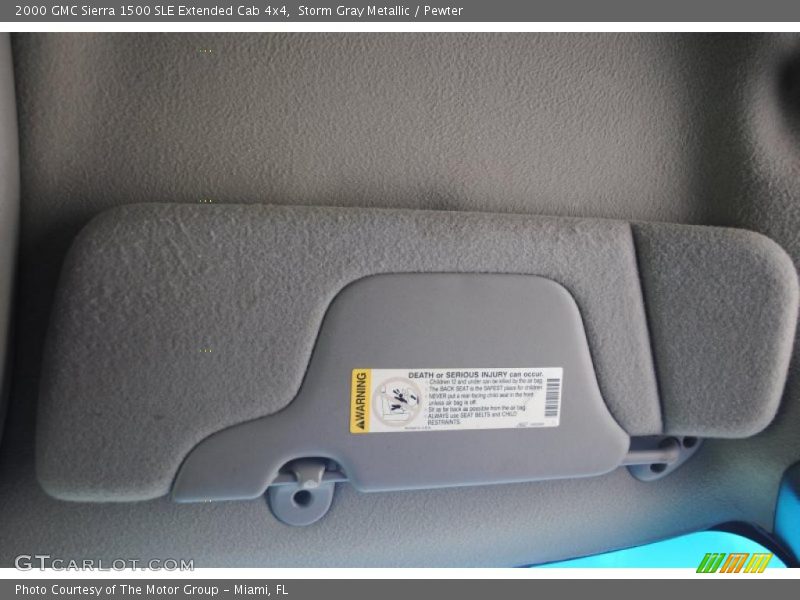 Storm Gray Metallic / Pewter 2000 GMC Sierra 1500 SLE Extended Cab 4x4