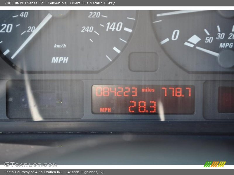 Orient Blue Metallic / Grey 2003 BMW 3 Series 325i Convertible