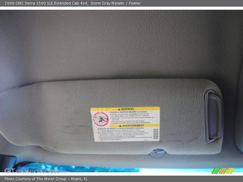Storm Gray Metallic / Pewter 2000 GMC Sierra 1500 SLE Extended Cab 4x4