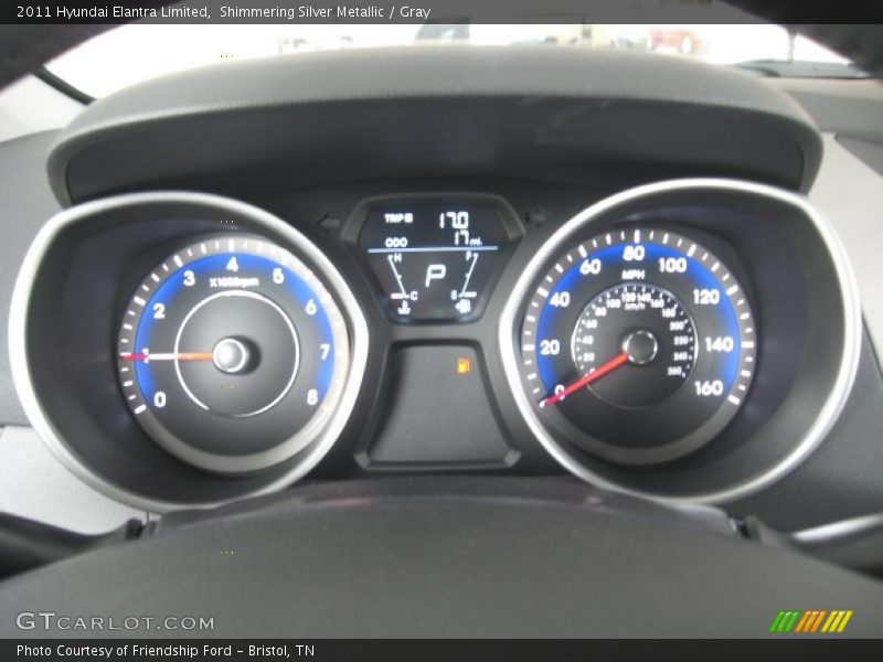 Shimmering Silver Metallic / Gray 2011 Hyundai Elantra Limited