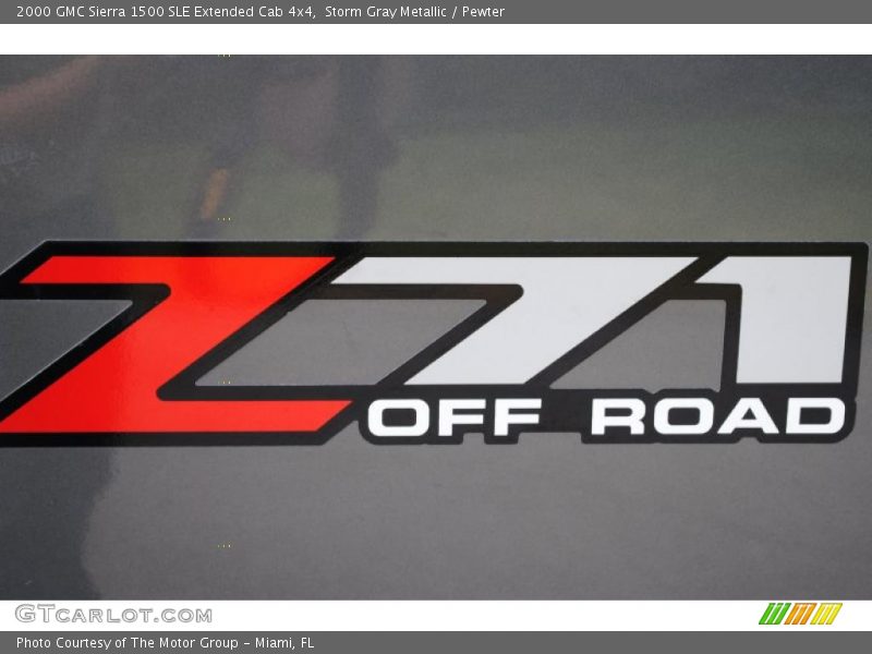 Storm Gray Metallic / Pewter 2000 GMC Sierra 1500 SLE Extended Cab 4x4